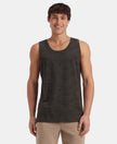 Super Combed Cotton Blend Printed Tank Top - Olive