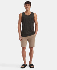 Super Combed Cotton Blend Printed Tank Top - Olive