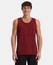 Super Combed Cotton Blend Printed Tank Top - Sundried Tomato
