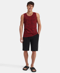 Super Combed Cotton Blend Printed Tank Top - Sundried Tomato