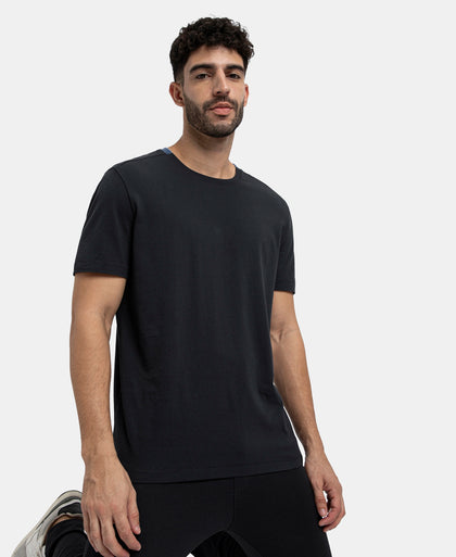 Super Combed Cotton Round Neck Half Sleeve T-Shirt - Black