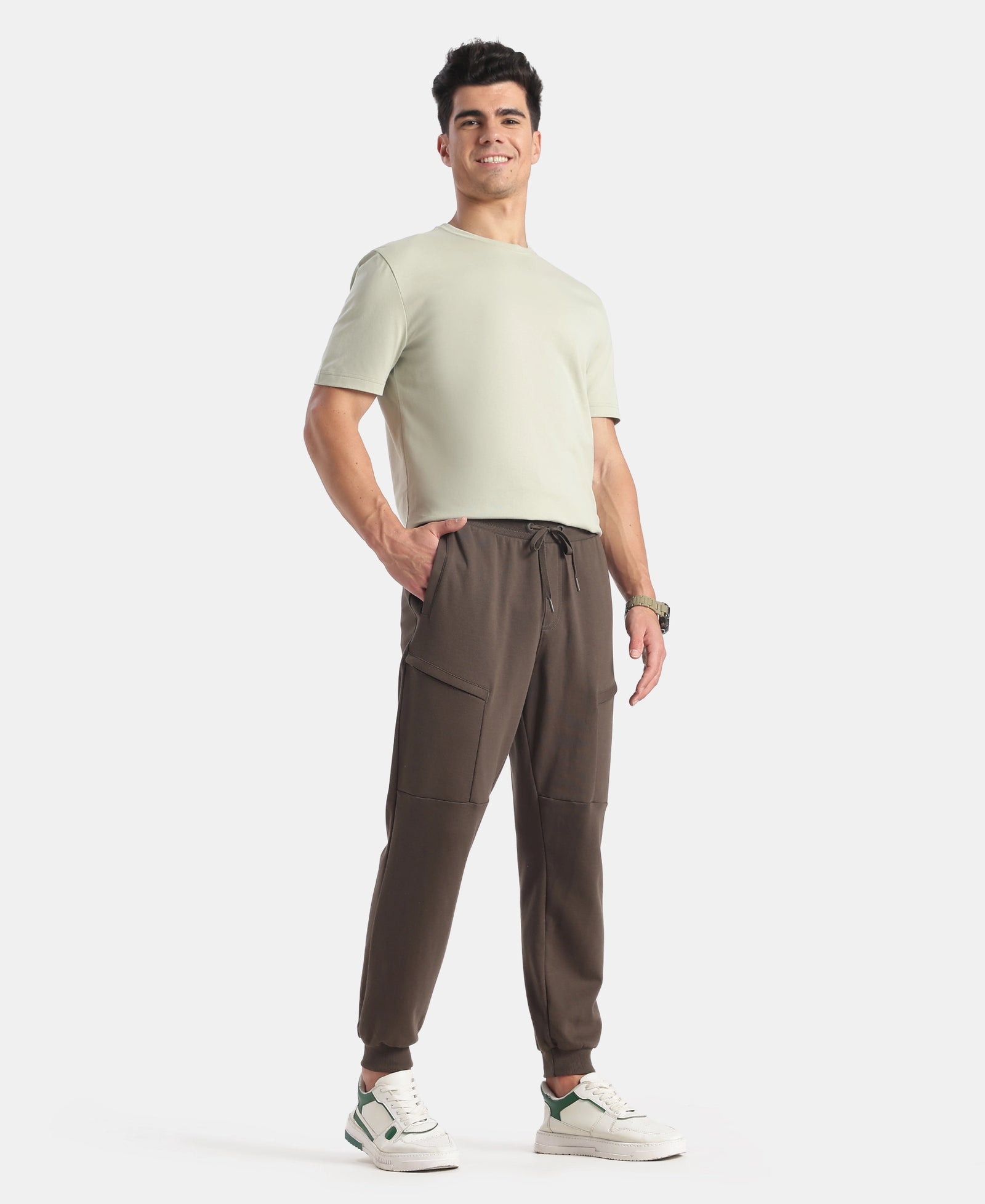 Super Combed Cotton Rich Regular Fit Jogger with Zipper Pockets - Black Olive