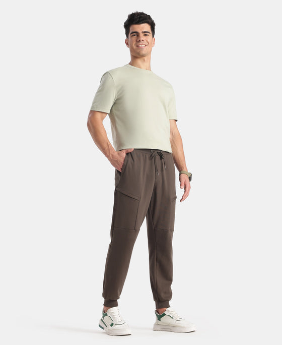 Super Combed Cotton Rich Regular Fit Jogger with Zipper Pockets - Black Olive