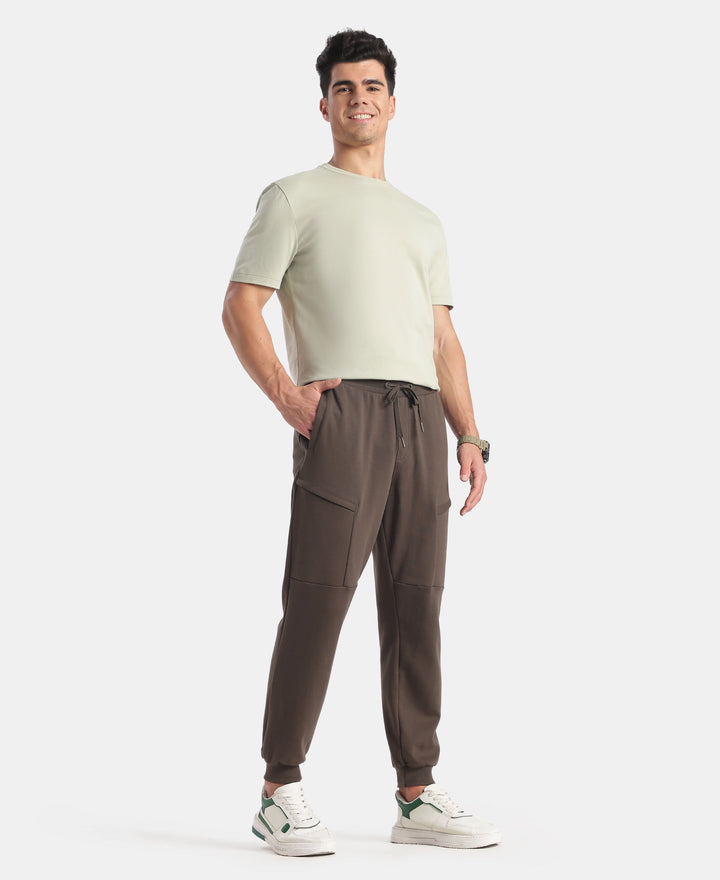 Super Combed Cotton Rich Regular Fit Jogger with Zipper Pockets - Black Olive