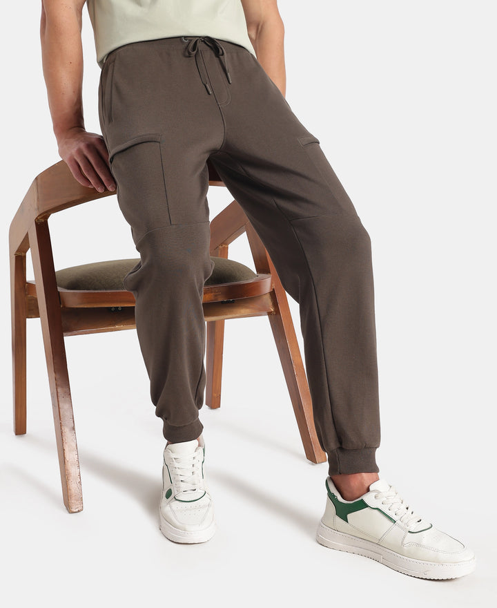 Super Combed Cotton Rich Regular Fit Jogger with Zipper Pockets - Black Olive
