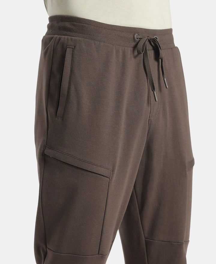 Super Combed Cotton Rich Regular Fit Jogger with Zipper Pockets - Black Olive