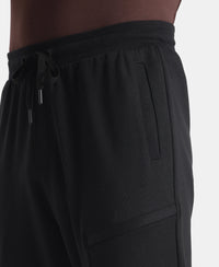 Super Combed Cotton Rich Regular Fit Jogger with Zipper Pockets - Black