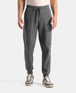 Super Combed Cotton Rich Regular Fit Jogger with Zipper Pockets - Charcoal Melange