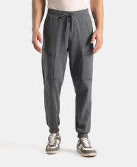 Super Combed Cotton Rich Regular Fit Jogger with Zipper Pockets - Charcoal Melange