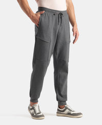 Super Combed Cotton Rich Regular Fit Jogger with Zipper Pockets - Charcoal Melange