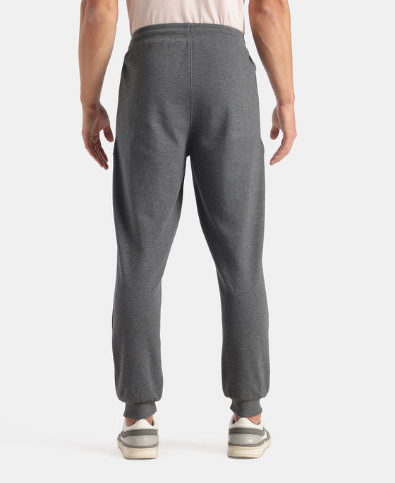 Super Combed Cotton Rich Regular Fit Jogger with Zipper Pockets - Charcoal Melange