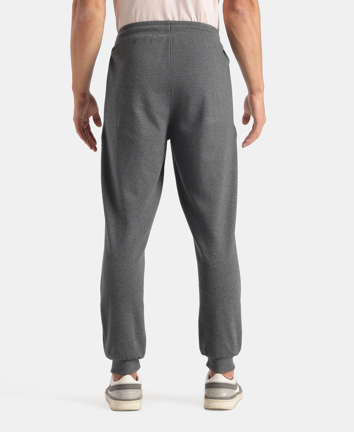 Super Combed Cotton Rich Regular Fit Jogger with Zipper Pockets - Charcoal Melange