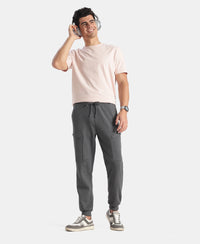 Super Combed Cotton Rich Regular Fit Jogger with Zipper Pockets - Charcoal Melange