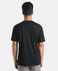 Microfiber Fabric Round Neck Half Sleeve T-Shirt with StayFresh Treatment - Black