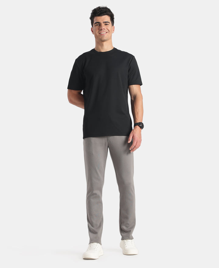 Microfiber Fabric Round Neck Half Sleeve T-Shirt with StayFresh Treatment - Black