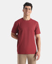 Microfiber Fabric Round Neck Half Sleeve Tshirt with StayFresh Treatment - Wine