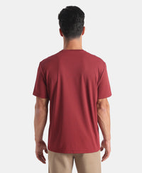 Microfiber Fabric Round Neck Half Sleeve Tshirt with StayFresh Treatment - Wine
