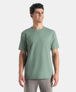 Microfiber Fabric Round Neck Half Sleeve T-Shirt with StayFresh Treatment - Green