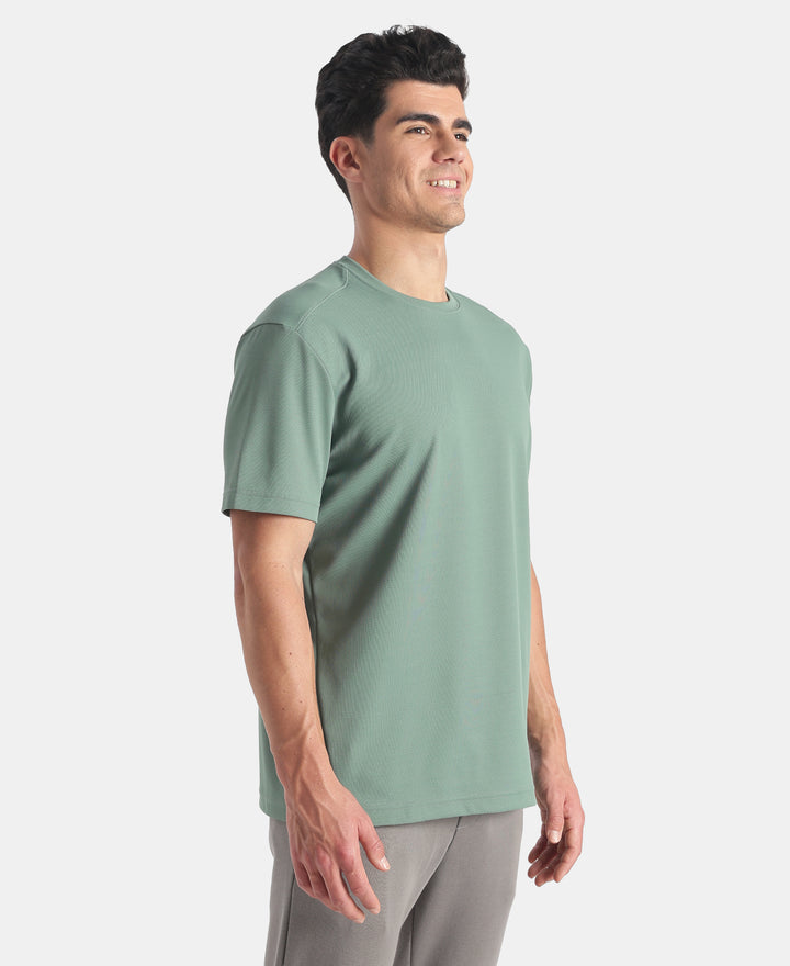 Microfiber Fabric Round Neck Half Sleeve T-Shirt with StayFresh Treatment - Green