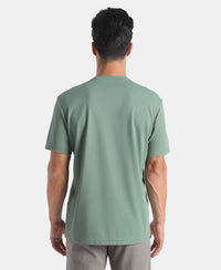 Microfiber Fabric Round Neck Half Sleeve T-Shirt with StayFresh Treatment - Green