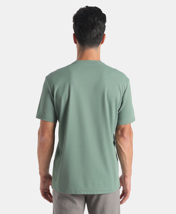 Microfiber Fabric Round Neck Half Sleeve T-Shirt with StayFresh Treatment - Green