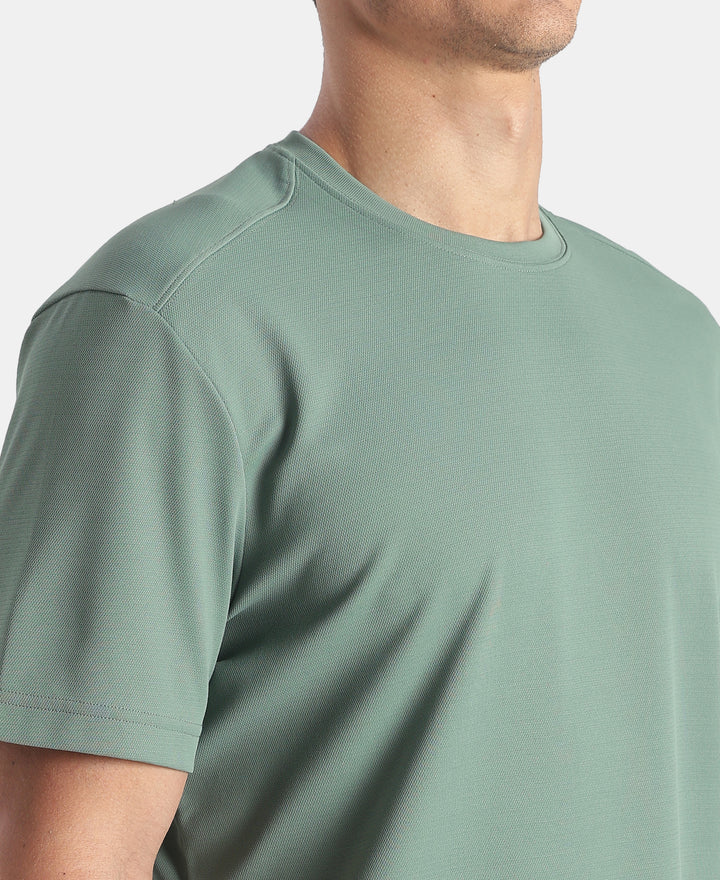 Microfiber Fabric Round Neck Half Sleeve T-Shirt with StayFresh Treatment - Green