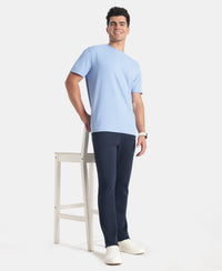 Microfiber Fabric Round Neck Half Sleeve T-Shirt with StayFresh Treatment - Ice Blue