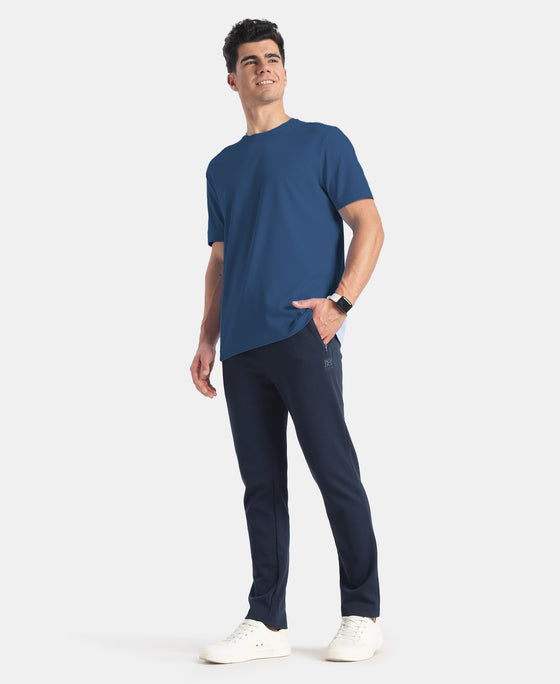 Microfiber Fabric Round Neck Half Sleeve T-Shirt with StayFresh Treatment - Insignia Blue