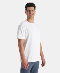 Microfiber Fabric Round Neck Half Sleeve T-Shirt with StayFresh Treatment - White