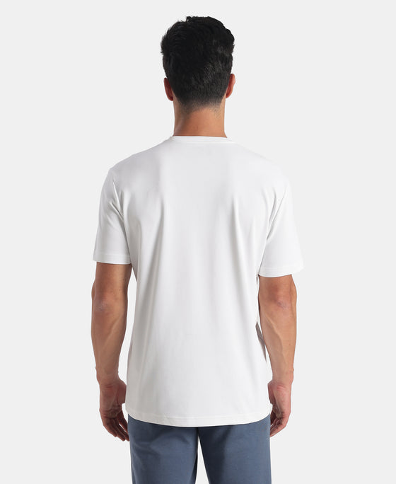 Microfiber Fabric Round Neck Half Sleeve T-Shirt with StayFresh Treatment - White