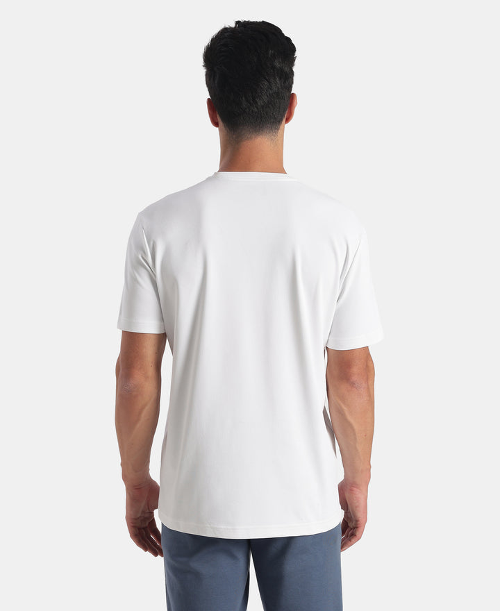 Microfiber Fabric Round Neck Half Sleeve T-Shirt with StayFresh Treatment - White