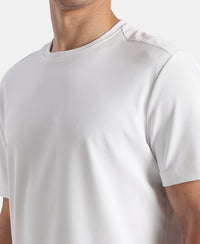 Microfiber Fabric Round Neck Half Sleeve T-Shirt with StayFresh Treatment - White