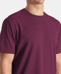 Microfiber Fabric Round Neck Half Sleeve Tshirt with StayFresh Treatment - Wine