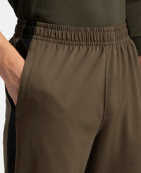 Super Combed Cotton Rich Slim Fit Trackpant with Zipper Media Pocket - Black Olive