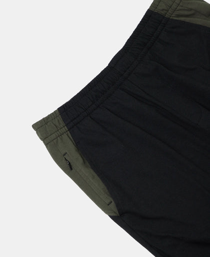 Super Combed Cotton Rich Slim Fit Trackpant with Zipper Media Pocket - Black