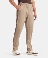 Super Combed Cotton Rich Slim Fit Trackpant with Zipper Media Pocket - Desert Taupe