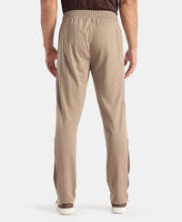 Super Combed Cotton Rich Slim Fit Trackpant with Zipper Media Pocket - Desert Taupe