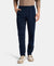 Super Combed Cotton Rich Slim Fit Trackpant with Zipper Media Pocket - Navy