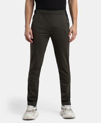 Super Combed Cotton Rich Slim Fit Trackpant with Zipper Media Pocket - Olive
