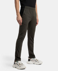 Super Combed Cotton Rich Slim Fit Trackpant with Zipper Media Pocket - Olive