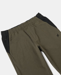 Super Combed Cotton Rich Slim Fit Trackpant with Zipper Media Pocket - Olive