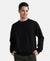 Super Combed Cotton Rich Pique Sweatshirt With Ribbed Cuffs - Black