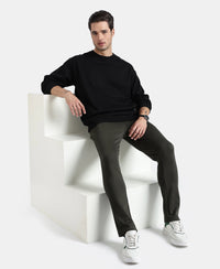 Super Combed Cotton Rich Pique Sweatshirt With Ribbed Cuffs - Black