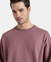 Super Combed Cotton Rich Pique Sweatshirt With Ribbed Cuffs - Rose Taupe