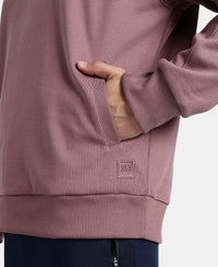 Super Combed Cotton Rich Pique Sweatshirt With Ribbed Cuffs - Rose Taupe