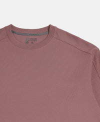 Super Combed Cotton Rich Pique Sweatshirt With Ribbed Cuffs - Rose Taupe