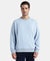 Super Combed Cotton Rich Pique Sweatshirt With Ribbed Cuffs - Soft Chambray
