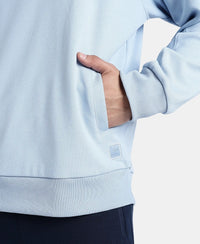 Super Combed Cotton Rich Pique Sweatshirt With Ribbed Cuffs - Soft Chambray