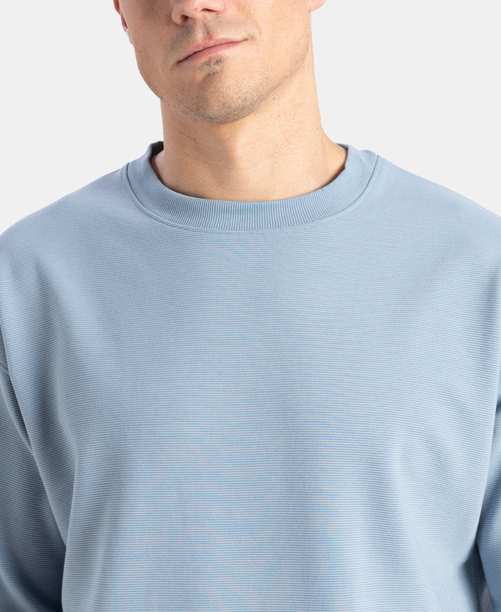 Super Combed Cotton Rich Round Neck Oversized Half Sleeve T-Shirt - Windward Blue