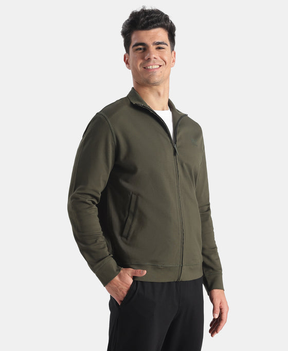 Rayon Nylon Elastane Stretch Jacket with Ribbed Cuffs - Deep Depths